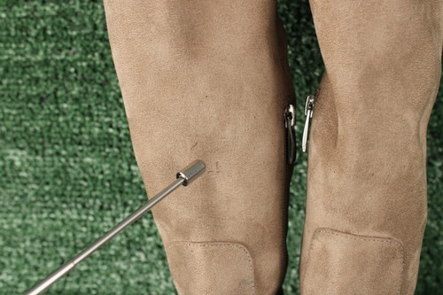 Nordstrom hellbraune Micro-Wildlederstiefel Damengröße 6 M spitz zulaufend und spitzer Absatz - Bild 8 von 24