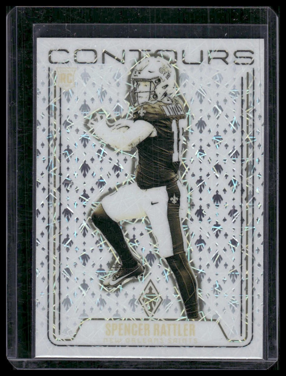 2024 Panini Phoenix #CON-SRR Spencer Rattler Rookie Contours Lazer Saints