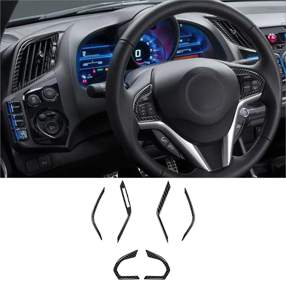 Juego de 22 piezas de embellecedores interiores completos de fibra de carbono para Honda CR-Z 2011-2016 Foto 2 de 4
