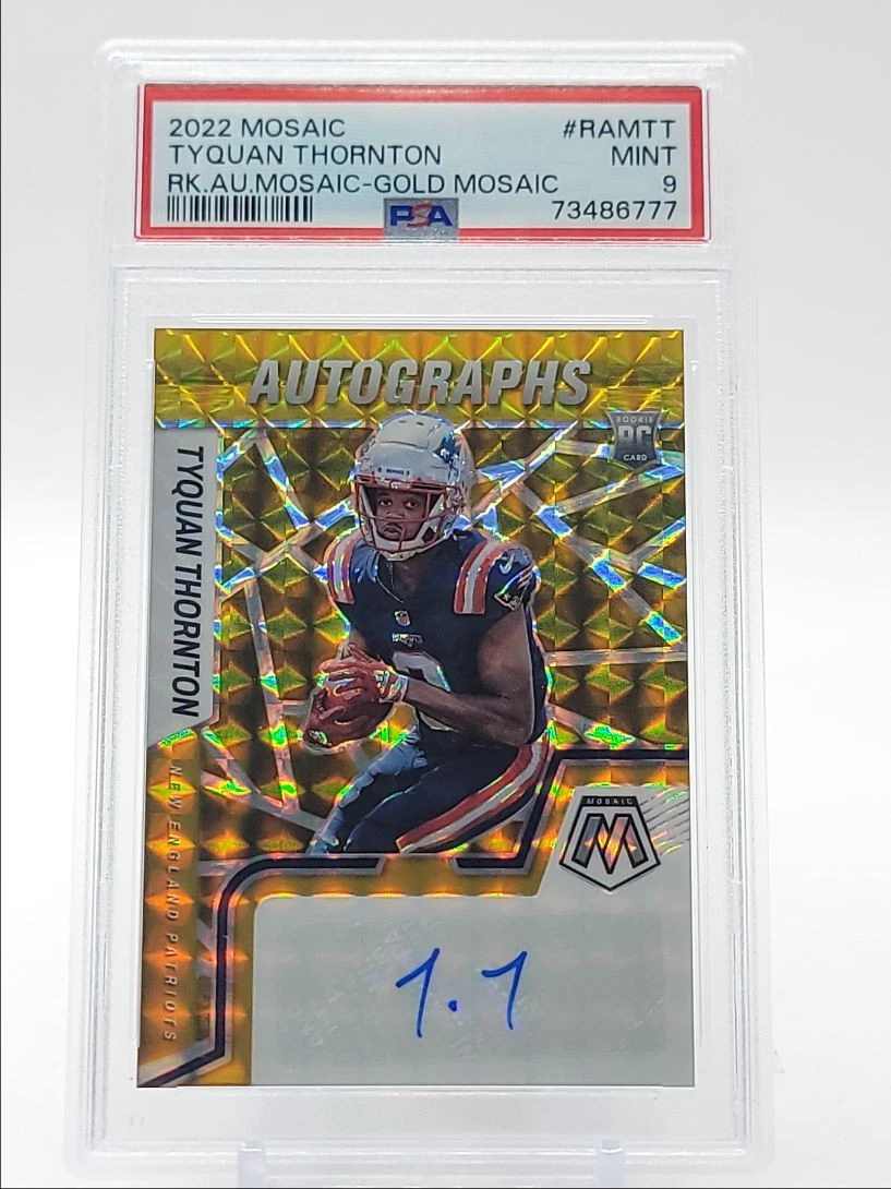 Tyquan Thornton Panini Mosaic Rookie Autograph Mosaic #RAMTT Gold Mosaic