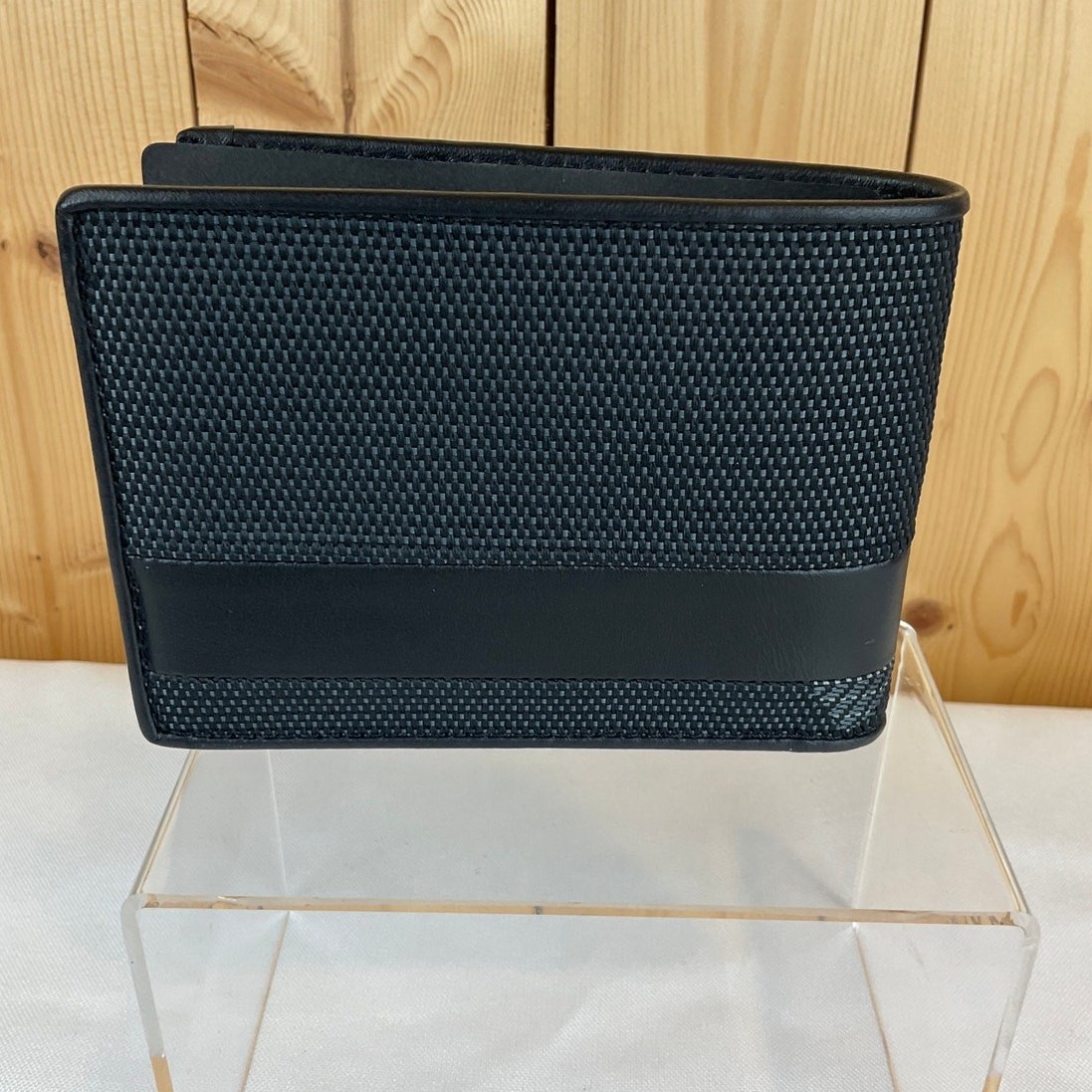 Tumi Men's Alpha Global Double Billfold Reflective Wallet, Black/Silver image 3