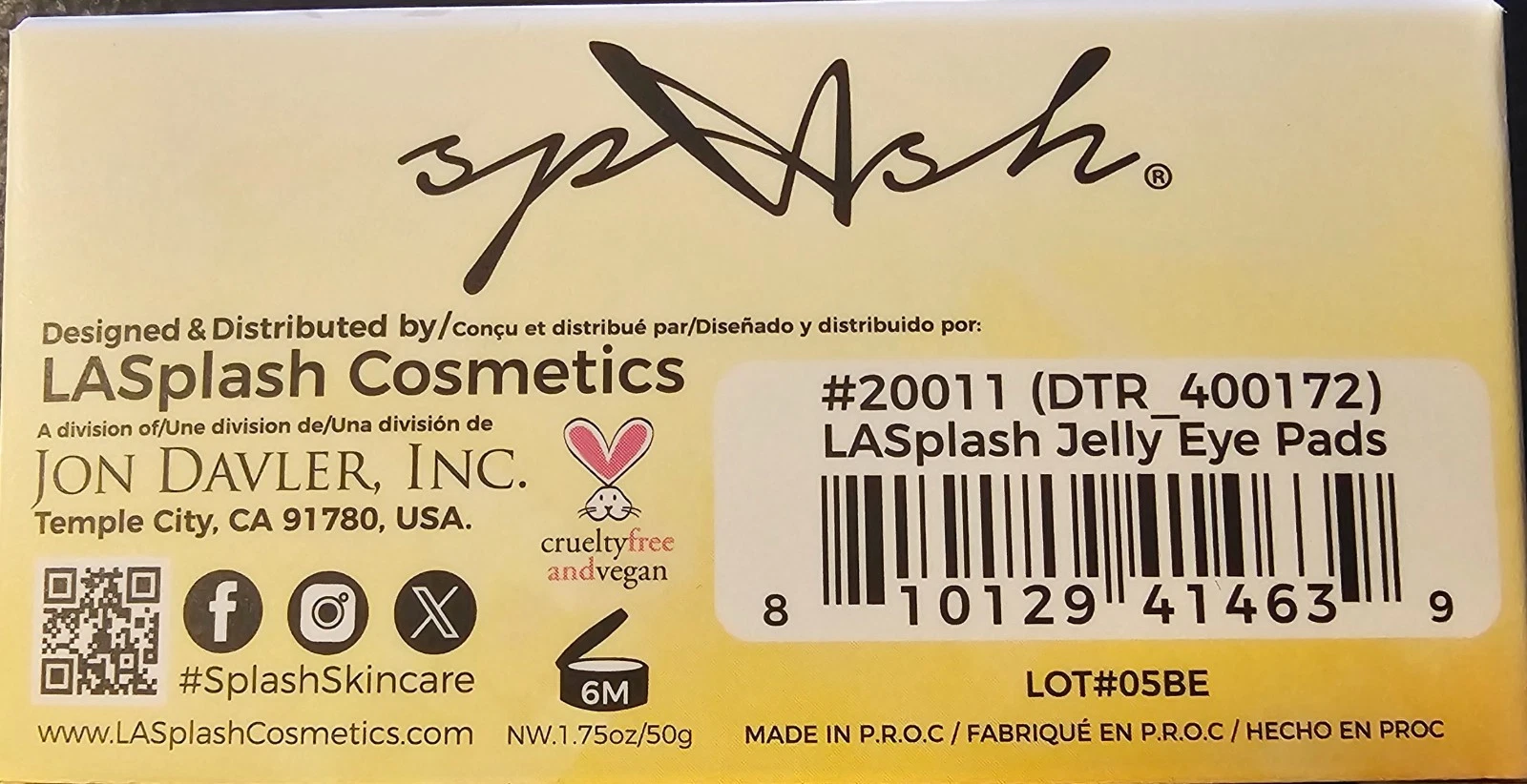 LA Splash Cosmetics 🌟 VITAMIN C BRIGHTENING Jelly EYE MASKS 🌟 80 pcs /40 pairs - Picture 5 of 8