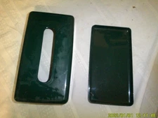 FOREST GREEN HARD PLASTIC TISSUE BOX USED RUBBERMAID