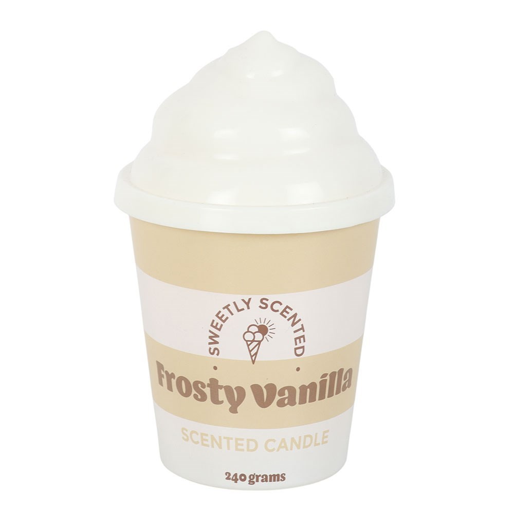 FROSTY VANILLA  ICE CREAM SWEETLY SCENTED CANDLE RETRO SEASIDE BEACH PASTEL PIER
