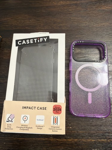 CASETiFY Impact Case For Apple iPhone 17 PRO 6.3” Glitter Purple PREOWNED