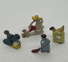 Set Of 4 Manoil Cast Lead Women Working Figurine Toys Chicken Chores Homemaker
