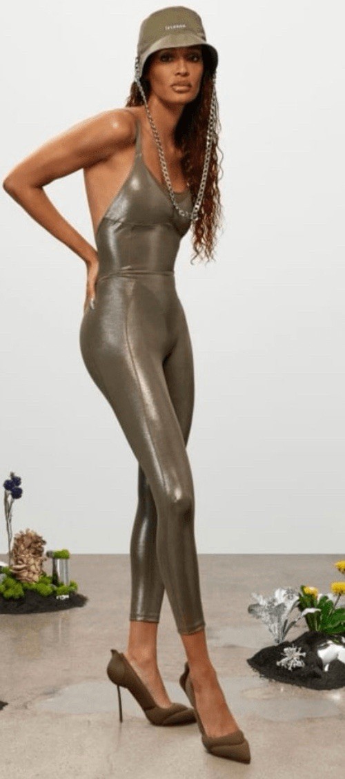IVY Park Beyonce x Adidas V-Neck Metallic Catsuit Sz M