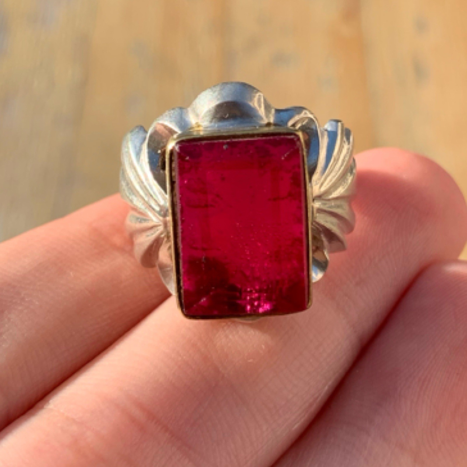 Stunning Rare Vintage Solid Silver Ring Exquisite… - image 9