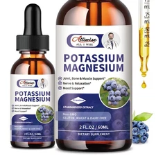 Alliwise Potassium Magnesium Liquid Supplement 2 Pack – Calm & Energy Support