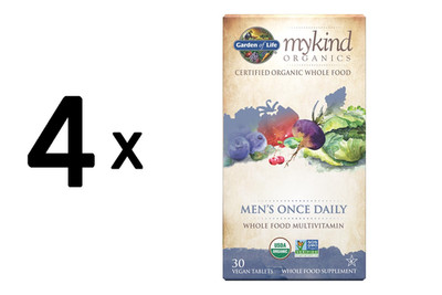 4 x Garden of Life Mykind Organics Men's Once Daily - 30 tabs (999,92 EUR/kg)