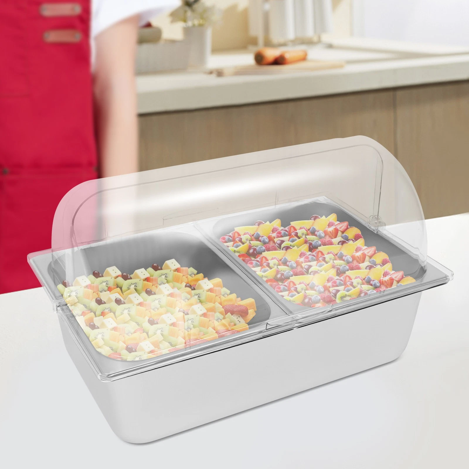 Countertop Food Serving Display Container Stainless Steel Food Containers