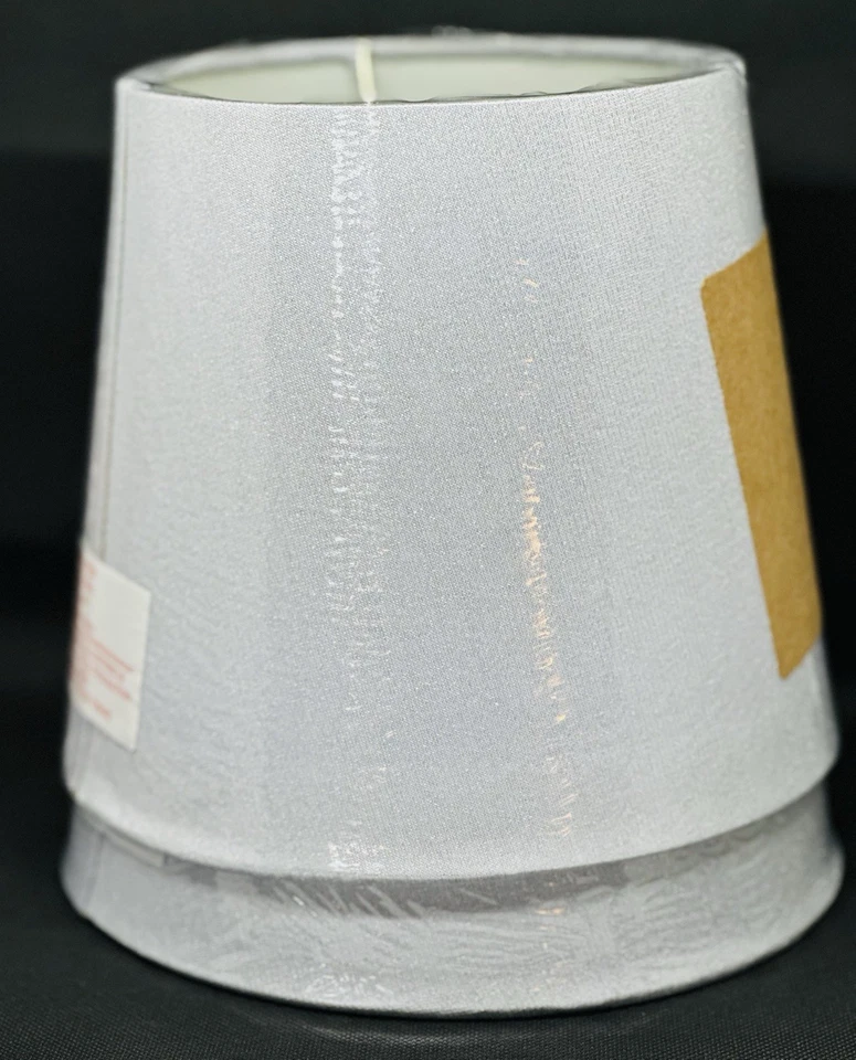 Set of 2 Tapered Drum Shimmering Silvery Blue Lamp Shades - Image 4 of 4