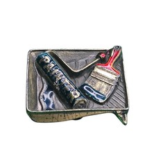 The Great American Buckle Men Belt Buckle Painted Roller Brush