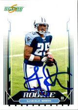 Lendale White Signed Autographed 2006 Score RC Card #370 Titans NFL Rookie c. rookie card picture