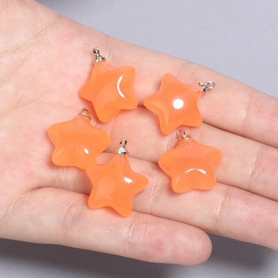 Bunter Stern Charms Harz Bonbonfarbe Anhänger Schlüsselanhänger Handarbeit Halskette Klammer