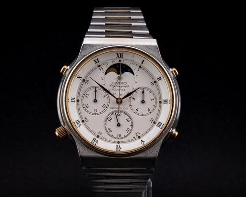 Vintage 1984 SEIKO 7A48-7000 Moon Phase Chronograph Quartz “Sport 100” Watch