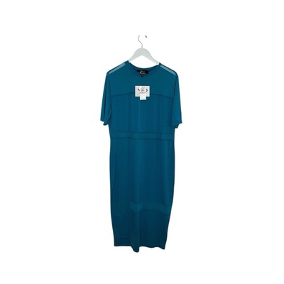 NINA PARKER Trendy Short-sleeve Midi Mesh Dress In Turkish Tile Plus Size 2X NWT