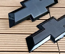 Fit for 2015-2018 Chevy Silverado 2500HD 3500HD Glossy Black Front & Rear Emblem