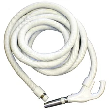 50 Foot Low Voltage Light Gray Central Vacuum Hose With Button Lock and Switch