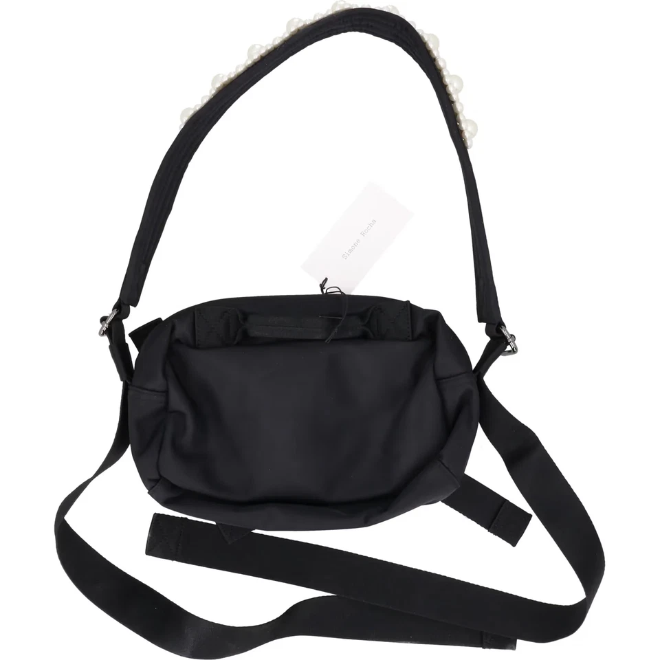 SIMONE ROCHA Women Crossbody Bag Nylon Bow Detail Beaded Strap Black OS RRP 545 - image 3 of 4