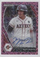 2021 Panini Prizm Draft Picks Pink Velocity Matthew Rudick Matt #PDP216 Auto 5q7