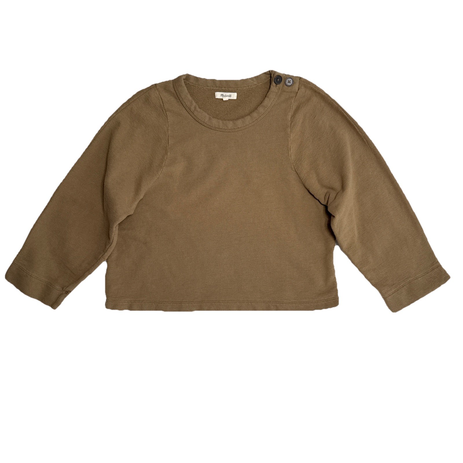 Madewell Medium Pullover Sweatshirt Button Elbow … - image 2