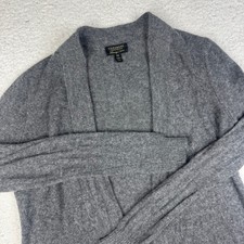 Charter Club 100 Cashmere Grey Open Cardigan Sweater Petite Medium