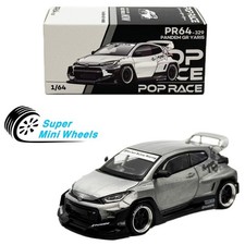 Pop Race 1:64 Pandem Toyota GR Yaris Raw Metal HK ToyCar Salon #329