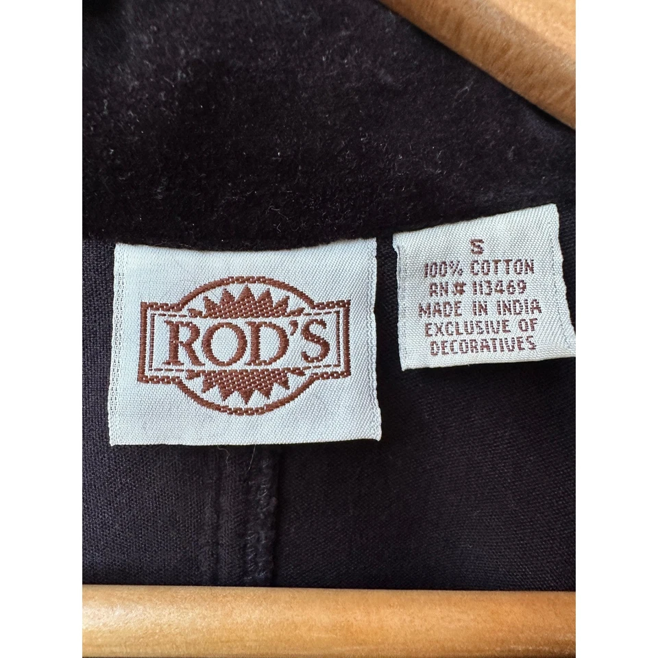 Rod's Velvet Rhinestone Blazer Jacket Black Party Western Rodeo Small - Image 2 of 4