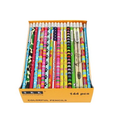 SKKSTATIONERY Assorted Colorful Pencils, 1 Count (Pack of 144), 1 Box 144