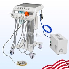 Dental Portable Mobile Delivery Unit 4 Holes with Air Compressor Suction System
