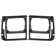 Headlight Trim Bezels Black Left Right Pair Set For Jeep Cherokee Comanche