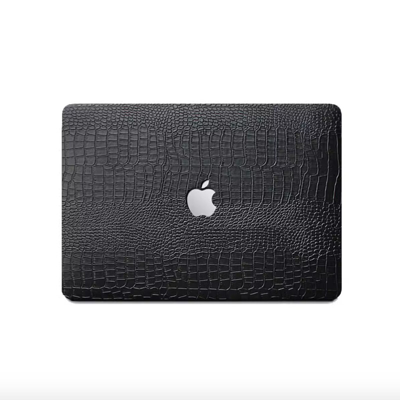 Black Crocodile PU Leather Case For Macbook M5 Pro 14 M4 Air 13 15