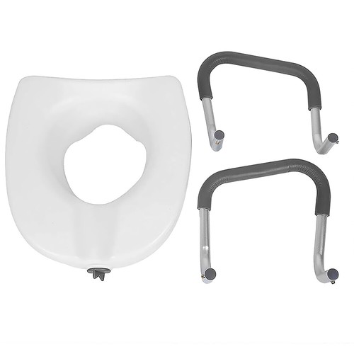 5 Inch Elevated Raised Toilet Seat With Adjustable Removable Padded Arms Safety - Picture 11 of 16