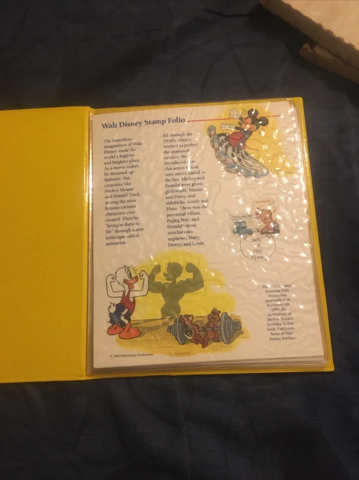 Walt Disney Stamp Folio Postal Society Anguilla Grenada Turks Caicos 1985 - Image 3 of 4