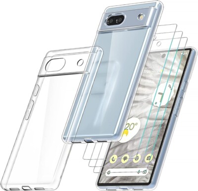Custodia Trasparente Per Google Pixel 8A/8PRO, Silicone Gel Telefono & 2 X Vetro