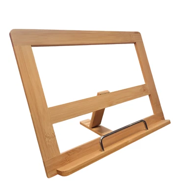 RELAXDAYS Ständer Tablet Kochbuch Bild IPad Android, Bambus, Holz Optik, nachhaltig 32x24