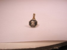 SINGLE 1 1/4" Gray Octagon MOP Gold Plated Vintage Formal Tux Shirt Stud c126