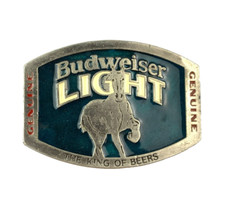 Vintage Budweiser Bud Light The King Of Beers Enamel Metal Belt Buckle 2217