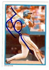 Leon Durham autographed baseball card (Cubs) 1985 Topps All Star Set Card #11