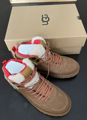 UGG Women's Highland Hi Heritage Sneakers Chestnut/Red Suede Size