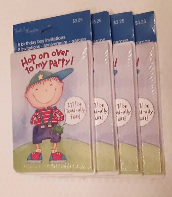 Vtg Invitations Birthday Party 4 unopened pkgs (32) Hop on over to my Party ! 