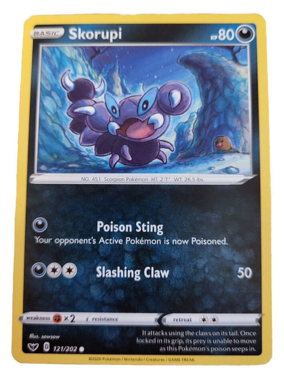 Skorupi 121/202 - Sword & Shield - Common - Pokemon Trading Card TCG (Q