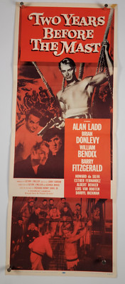 TWO YEARS BEFORE THE MAST  Movie Poster (VeryGood+) Insert 1956 Alan Ladd 777
