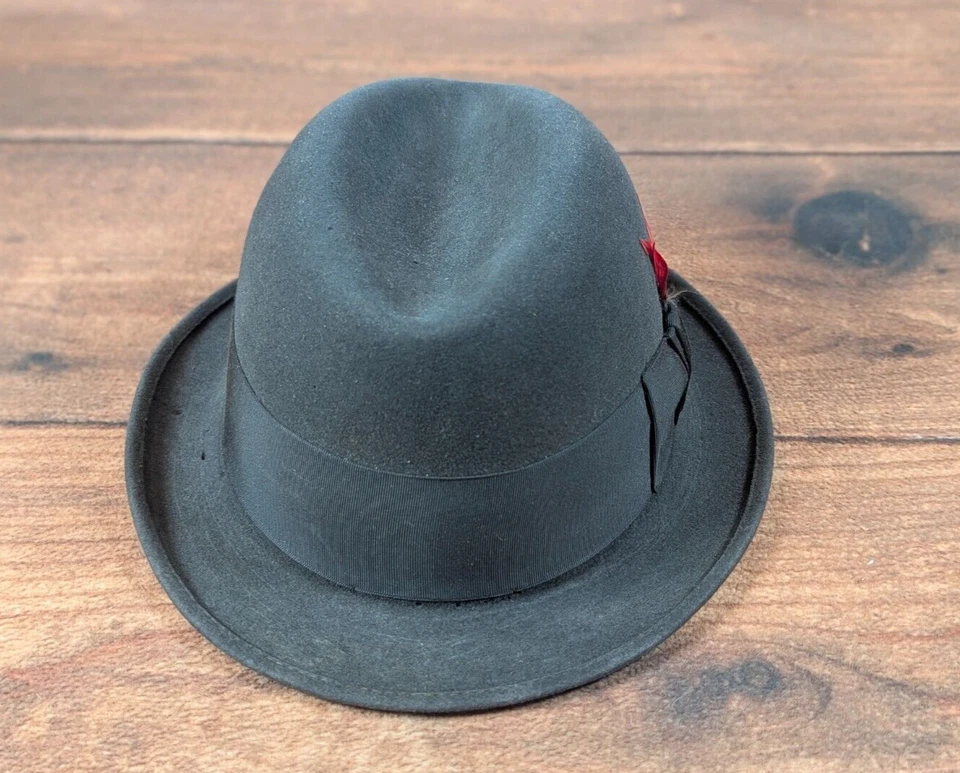 Royal BILTMORE Classic Fedora_ Size 7,  _ Gray Felt Some Damage Please see photo - Image 2 of 4