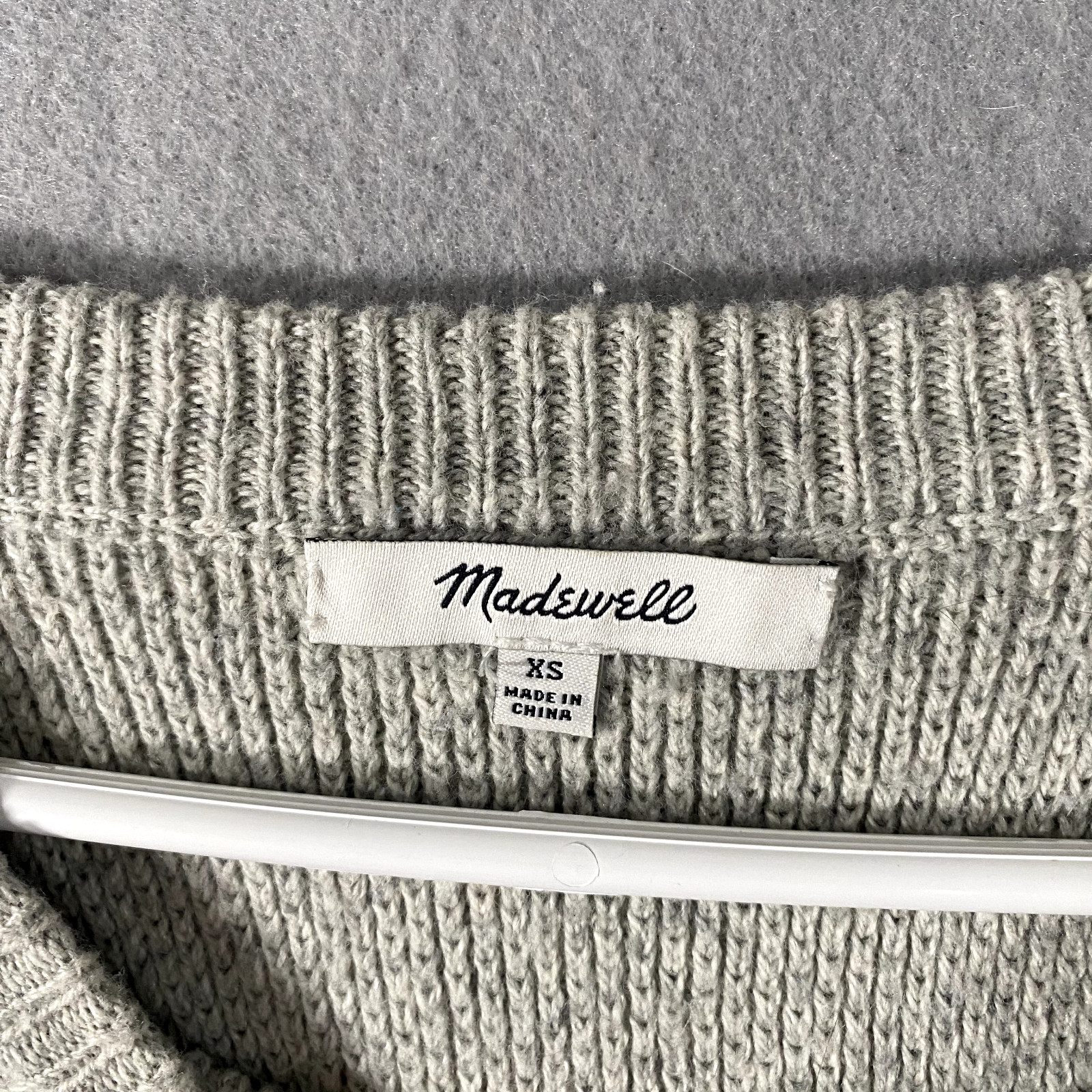 Madewell Knit Split Back Gray Pullover Sweater Wo… - image 4