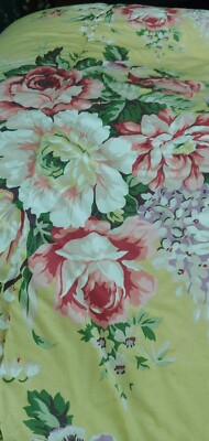 Ralph Lauren SOPHIE BROOKE Floral Full Queen Comforter Yellow Floral Made in USA