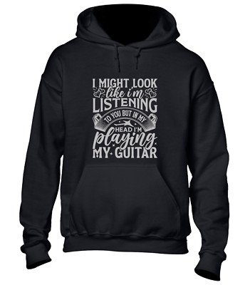 ICH KÖNNTE AUSSEHEN, ALS WÜRDE ICH ZUHÖREN, GITARRENKAPUZENPULLOVER LUSTIGER GESCHENKSPIELER