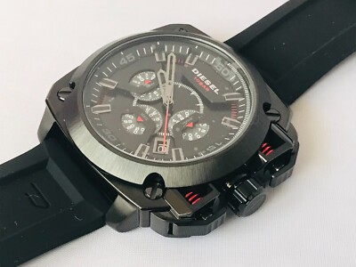 【非売品】DIESEL BEAR DIESEL MEN'S WATCH BAMF CHRONOGRAPH BLACK SILICONE DZ7356 MSRP
