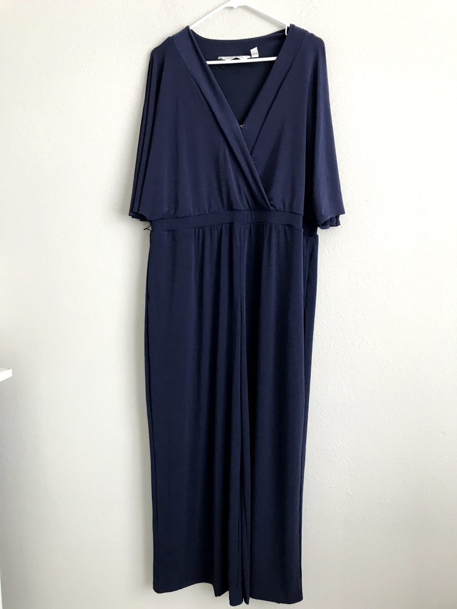BEAUTIFUL by Lawrence Zarian Garcelle Petite Belt Jumpsuit-Navy(Sz